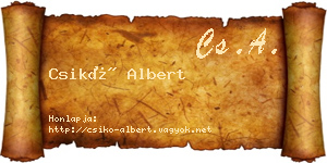 Csikó Albert névjegykártya