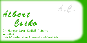 albert csiko business card